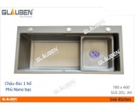 chậu đúc Glauben 7846 1 hộc phủ Nano bạc